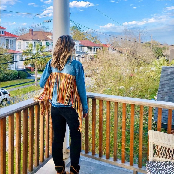 Scully Colorful Fringe Jean Jacket - Picture 8 of 9